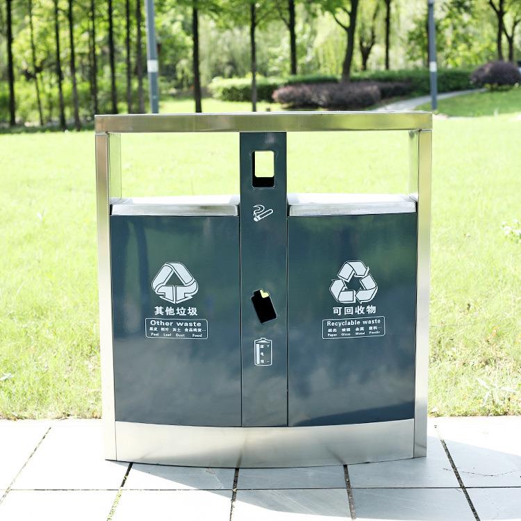 户外不锈钢分类垃圾桶大型环卫果皮箱小区公园环卫商用室外垃圾箱