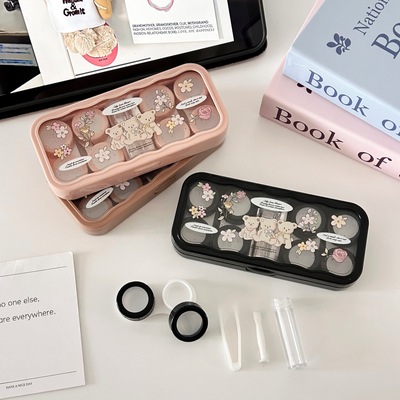 ins多副装隐形眼镜盒大容量透明