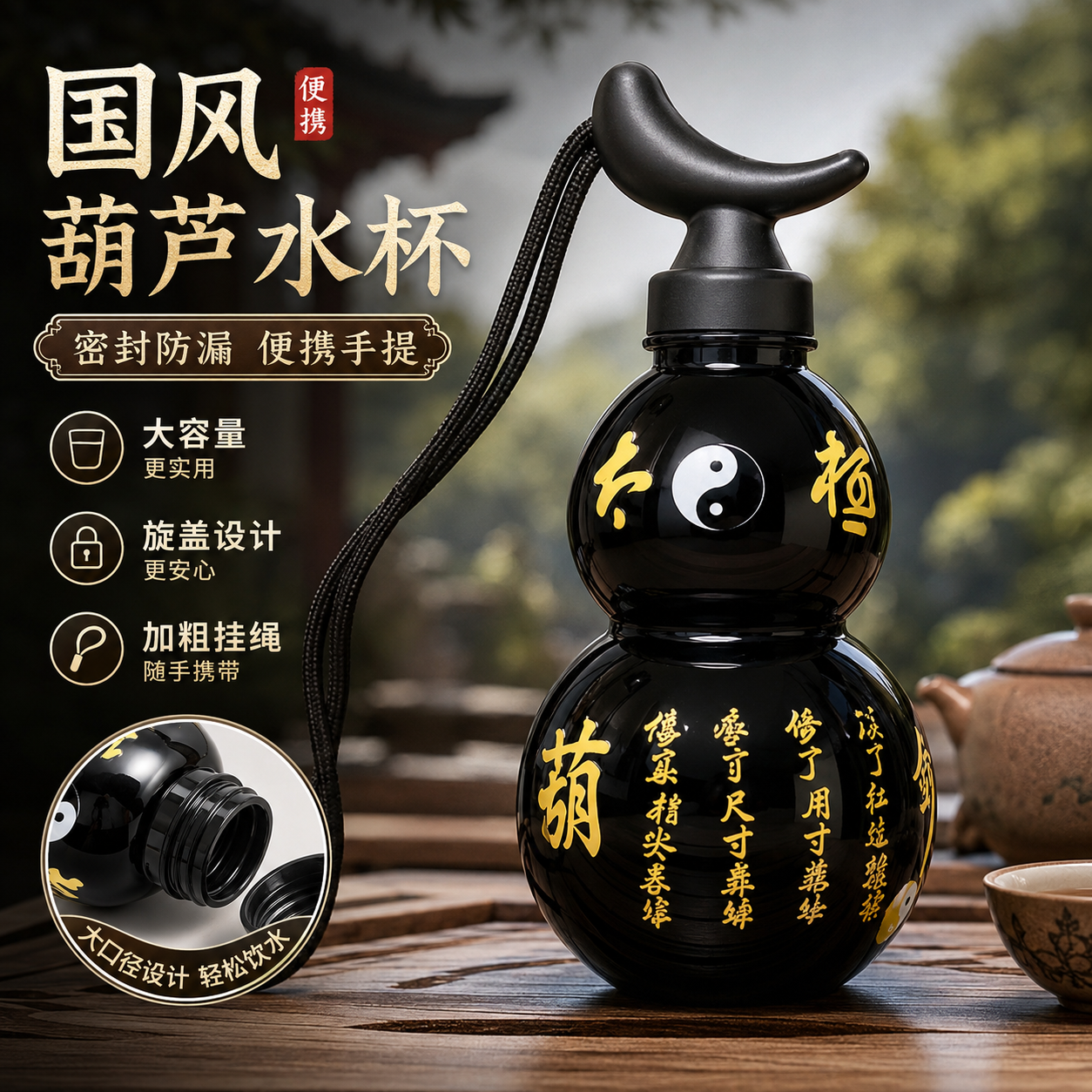 运动水杯葫芦水壶东方葫芦塑料