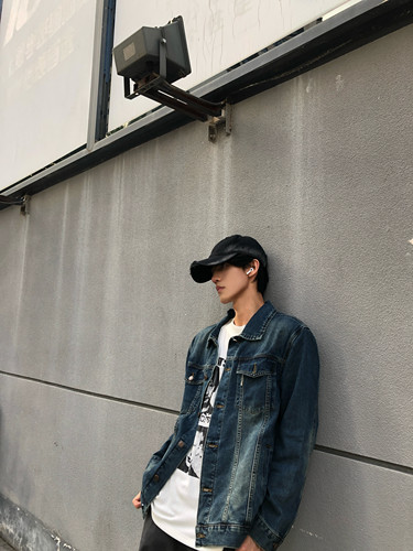 美式复古宽松牛仔夹克男春秋