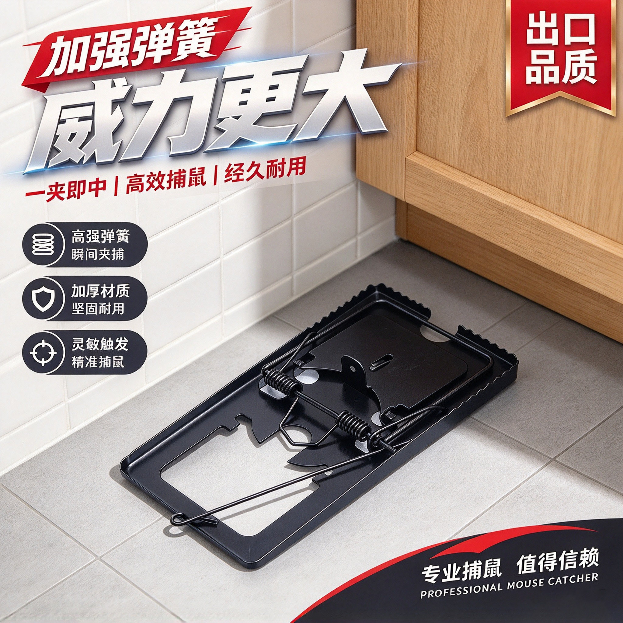 加厚铁质强力捕鼠器家用老鼠夹