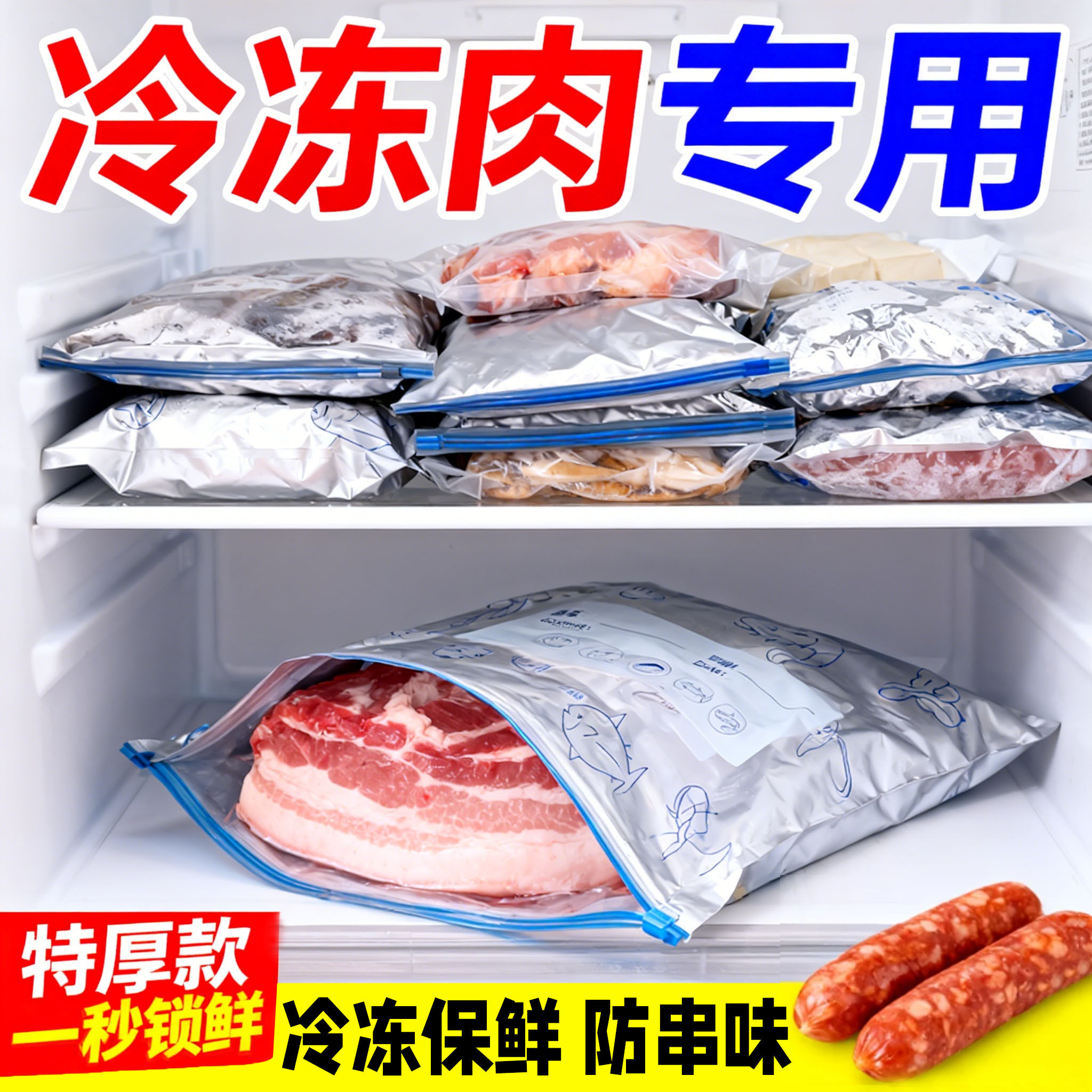 铝箔保鲜袋密封加厚滑索保鲜袋
