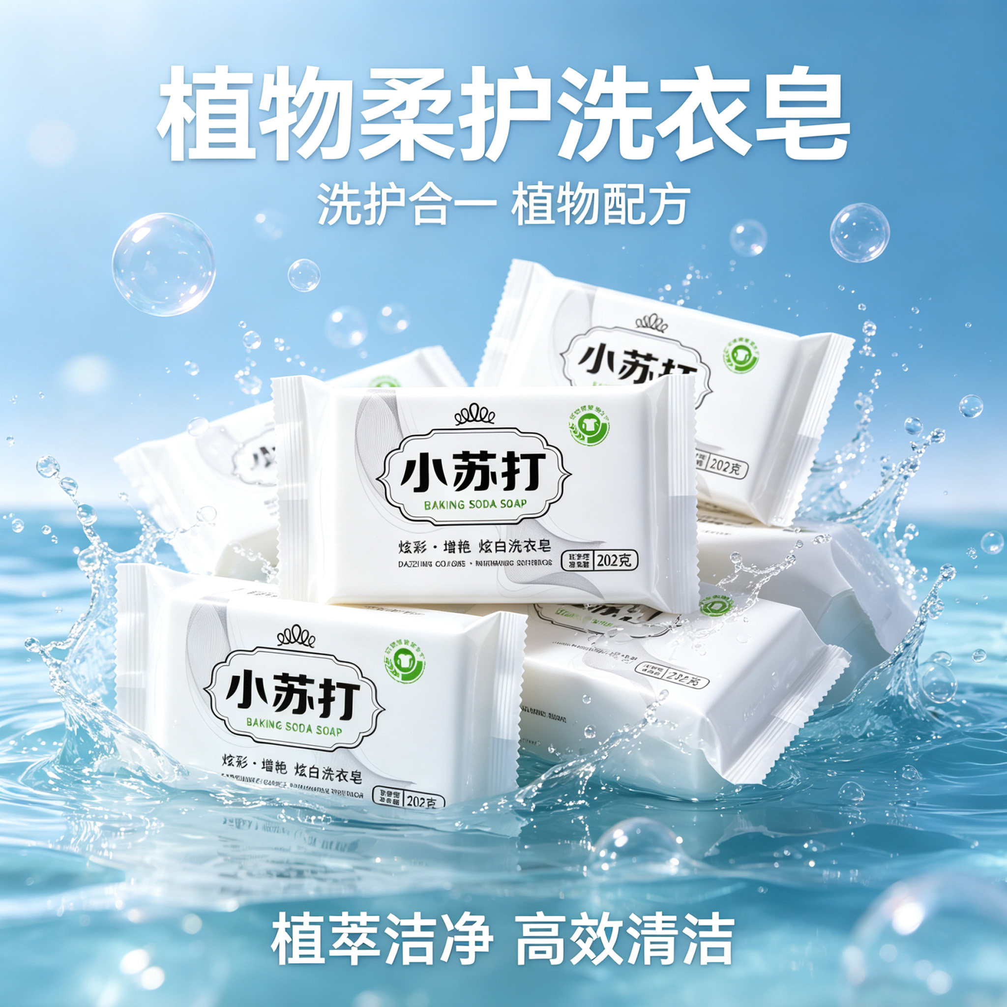 小苏打洗衣皂深层洁净泡沫更丰富