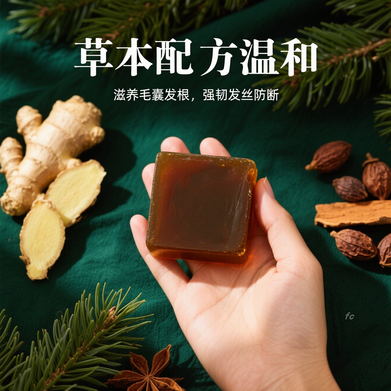 侧柏叶何首乌当归正宗植物手工皂