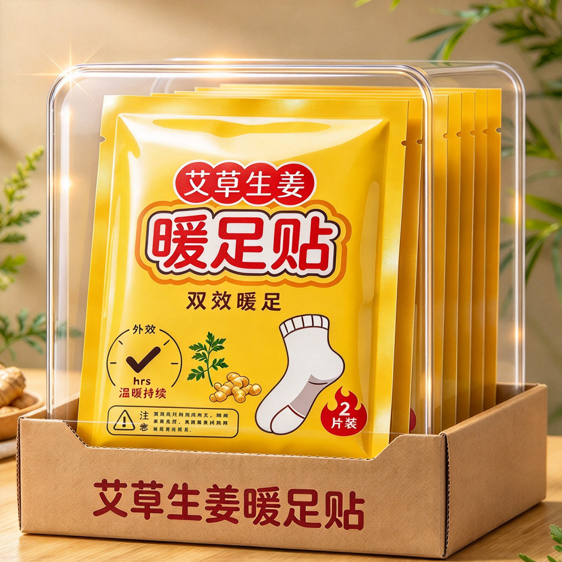 冬季艾草恒温自发热暖足贴