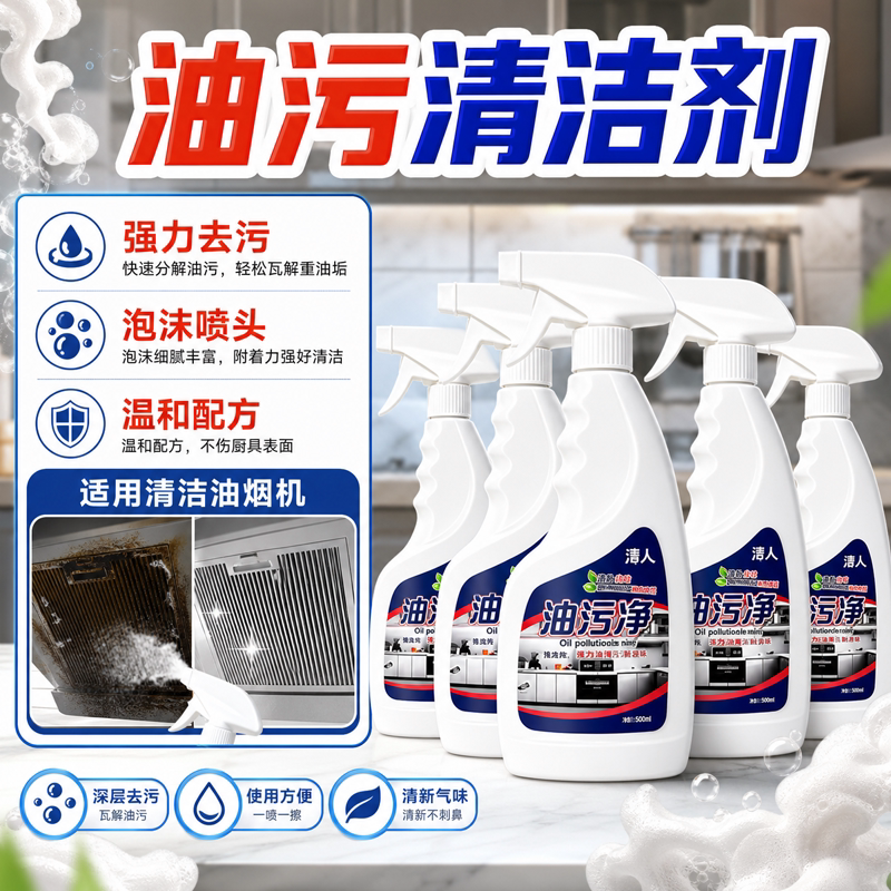 潭人油污净强力去油污好用更亮洁