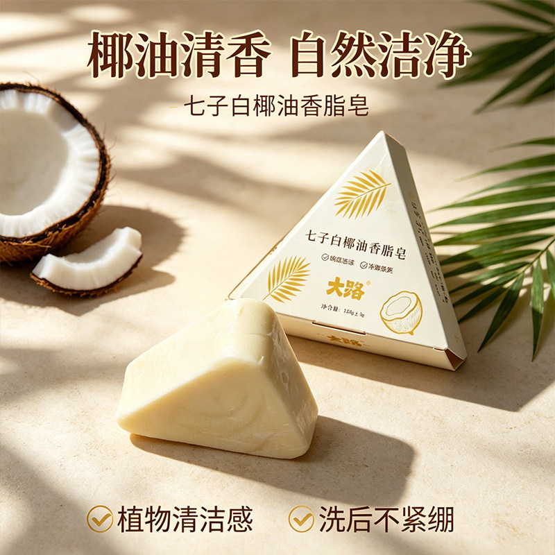 植物椰油七子白焕亮留香香皂