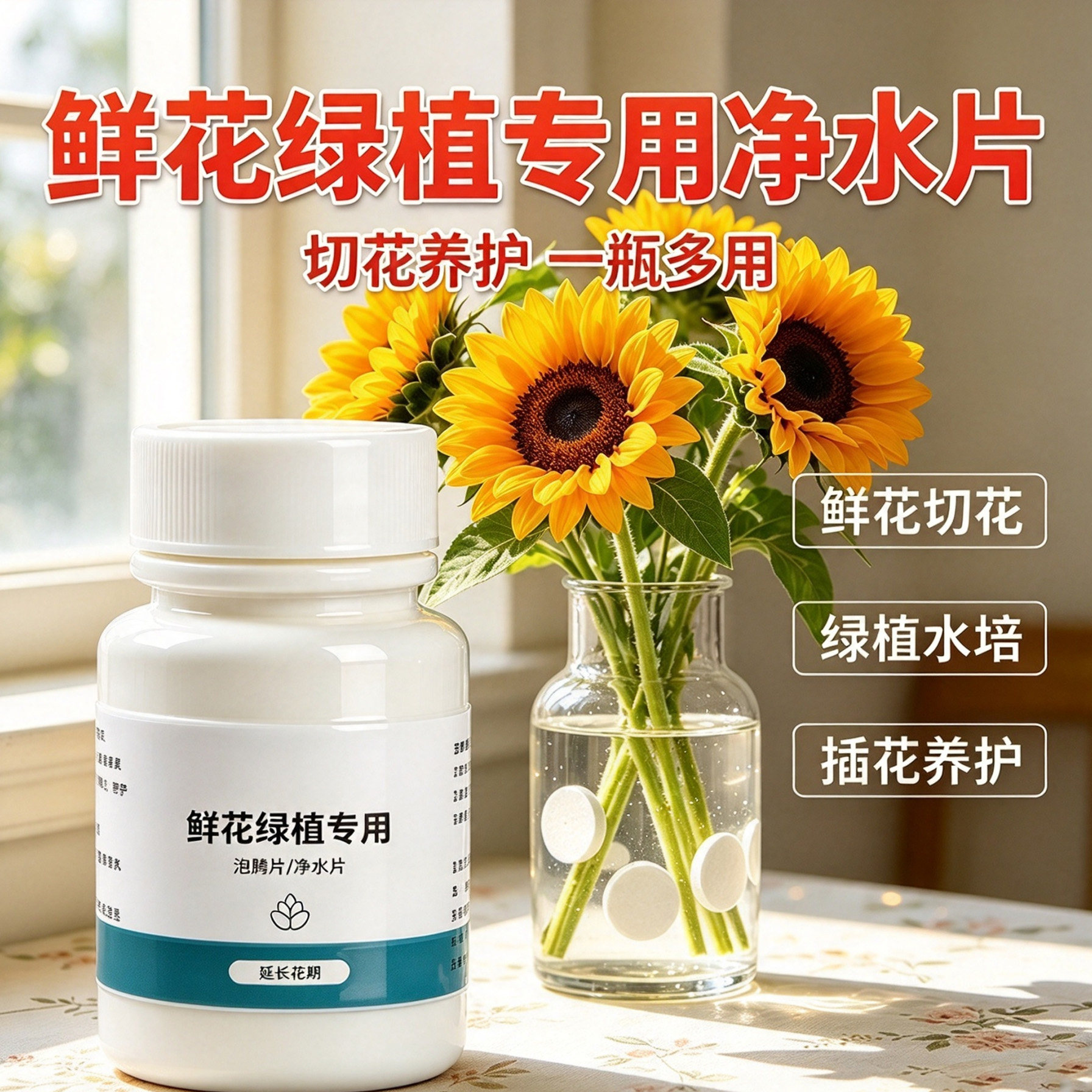 水培净水片鲜花保鲜除臭