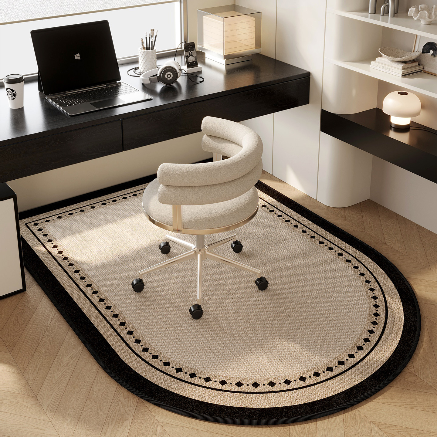 书房地毯卧室客厅电脑书桌学习法式高级感椅子脚垫转椅垫防滑地垫,居家布艺,转椅地垫,淘宝优惠券,粉丝福利购,淘宝优惠卷