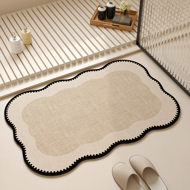 卫生间浴室地垫硅藻泥吸水速干地毯法式复古高级厕所门口防滑脚垫