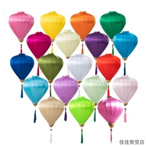 中秋商场酒店绸缎户外防水客栈古典装饰越南钻石纯色灯笼工厂