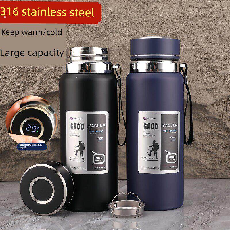 316不锈钢保温杯男款大容量茶水分离泡杯户外便携商务车载水杯子