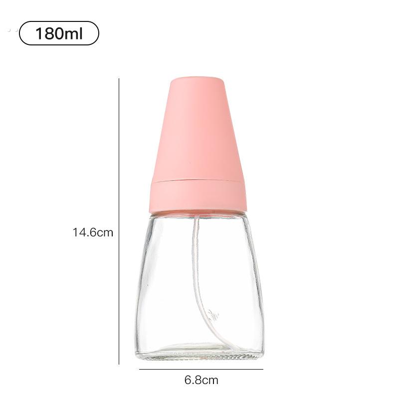 锥喷油壶家用烧烤按压油瓶厨房用品透明分装油瓶加厚玻璃调料瓶