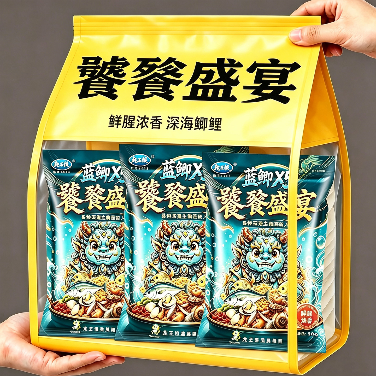 龙王恨蓝鲫X5饕餮盛宴鱼饵料鲫鱼钓鱼饵料野钓专用鲤鱼草鱼食窝料