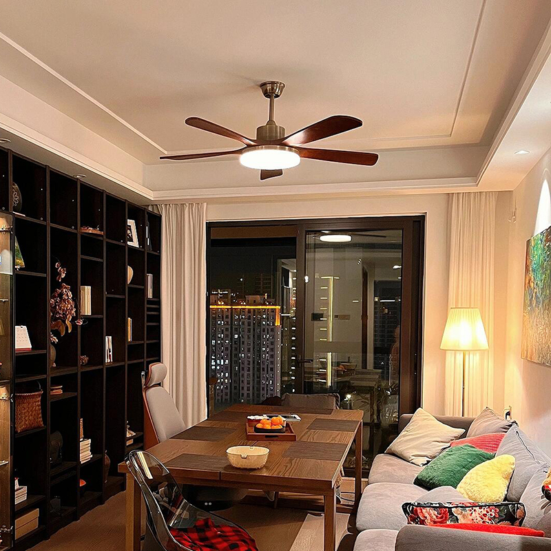 中古风扇灯梧桐木实木可正反转