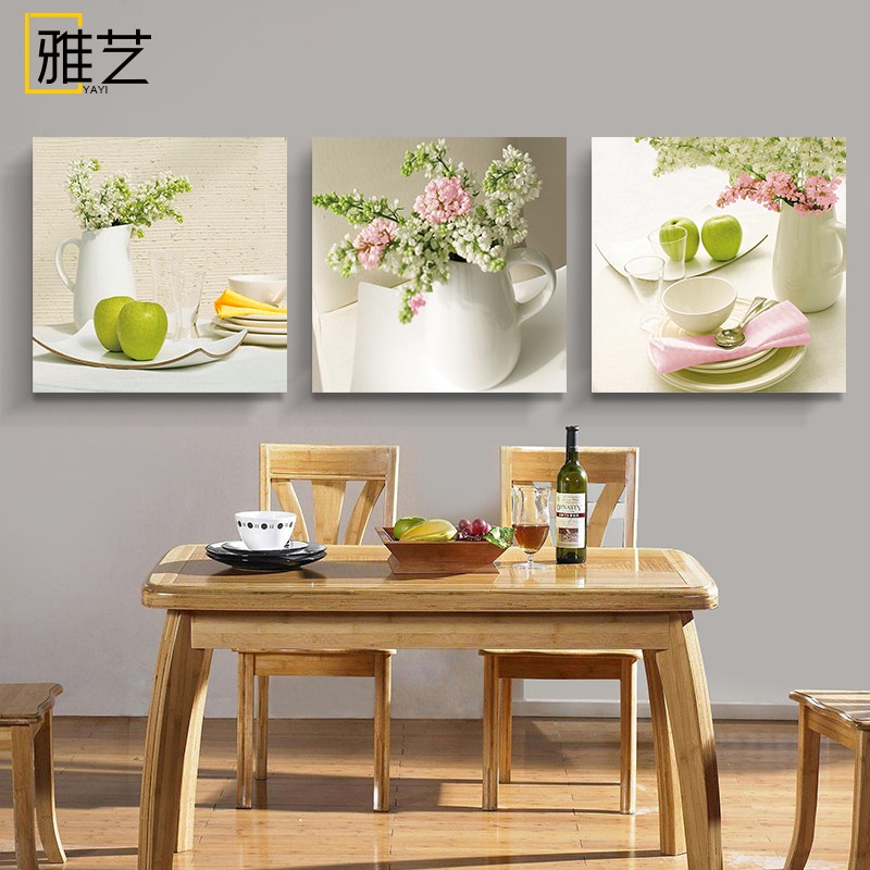 餐厅装饰画水果单幅饭厅挂画现代简约三联壁画酒店餐桌歺厅画图片