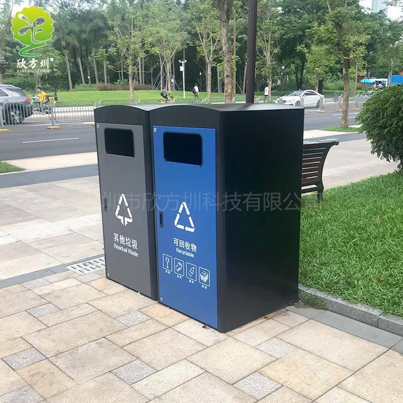 户外240L120升喷塑烤漆喷粉不锈钢分类垃圾桶金属桶罩子回收箱