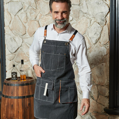 手工匠人电工修理木工具围裙男士加厚防水定制花园艺理发师工作服