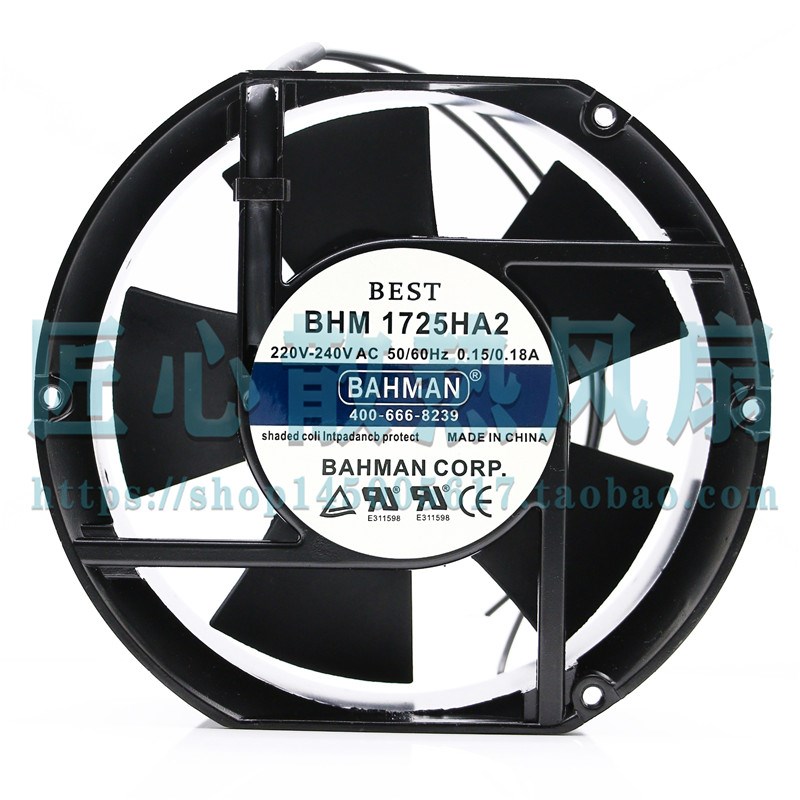 BAHMAN BEST BHM 1725HA2 220V 0.15/0.18A 17厘米机柜散热风扇