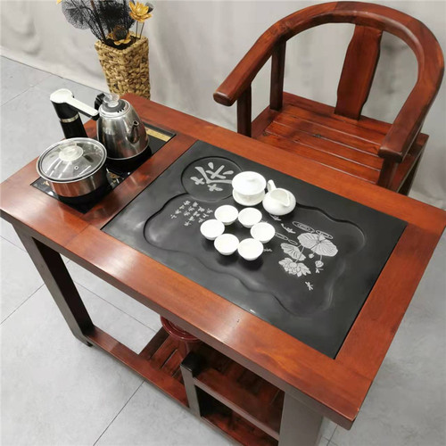 老船木茶桌实木小茶台功夫泡茶几简约小户型阳台喝茶桌椅组合