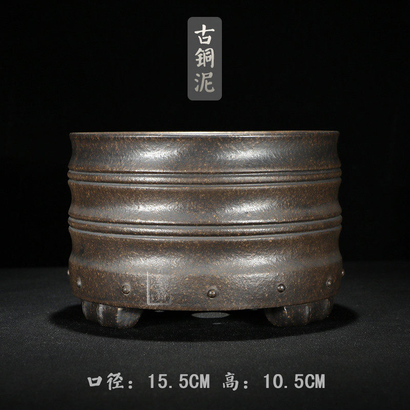 花盆手工竹节多肉室内盆景菖蒲精品深文案摆设宜兴紫砂花盆