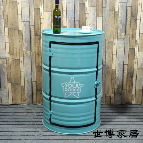 油桶改造酒吧桌储藏柜商用复古吧台桌个性装饰成列收纳柜