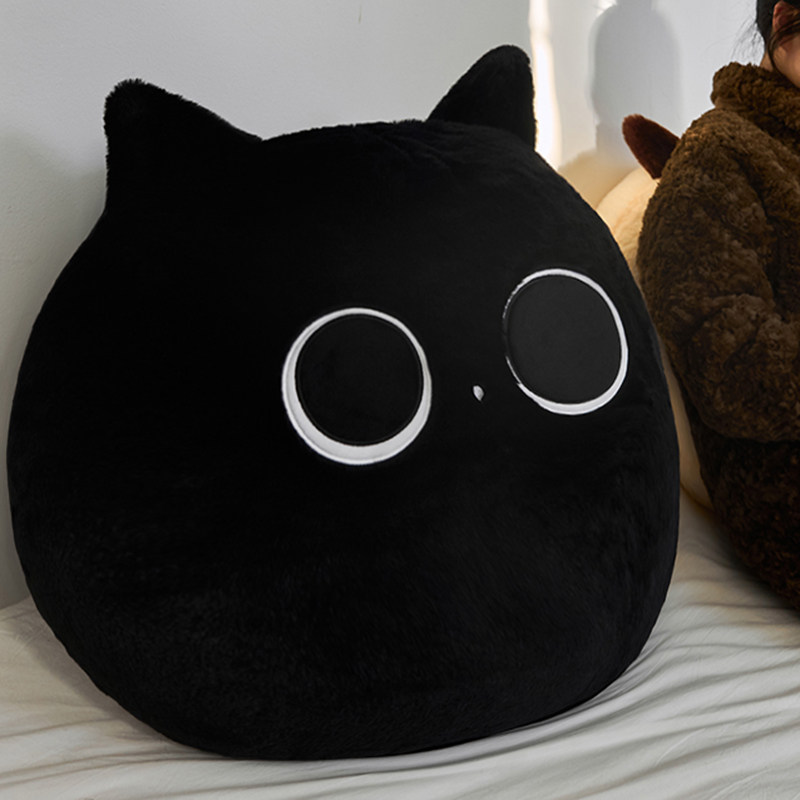 猫咪圆形抱枕靠枕床头宿舍生床上玩靠背枕半躺靠垫