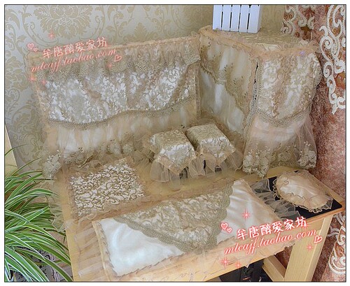 博文品牌儿高欧式刺绣台式液晶罩子-件套