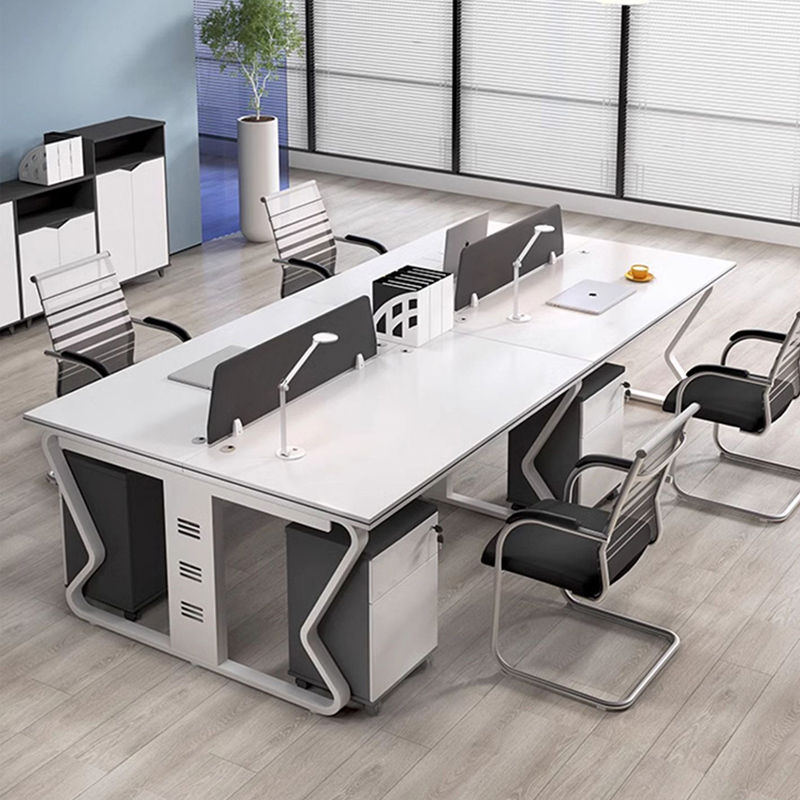 职员办公桌椅组合员工双人位4人位简约现代电脑桌工位桌子带插座