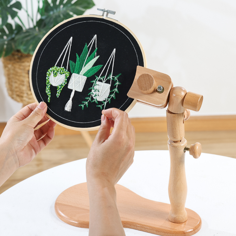 十字绣桌边架实木绣绷夹绣花架子手工刺绣工具绣框可调节桌面绣架