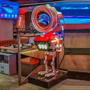 网红发光加热机器人雕塑酒吧店KTV会所装饰摆件创意大型落地摆件