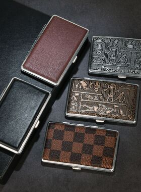 细支烟盒5.5mm20支装皮质金属翻盖超薄个性超薄创意高档男女士烟