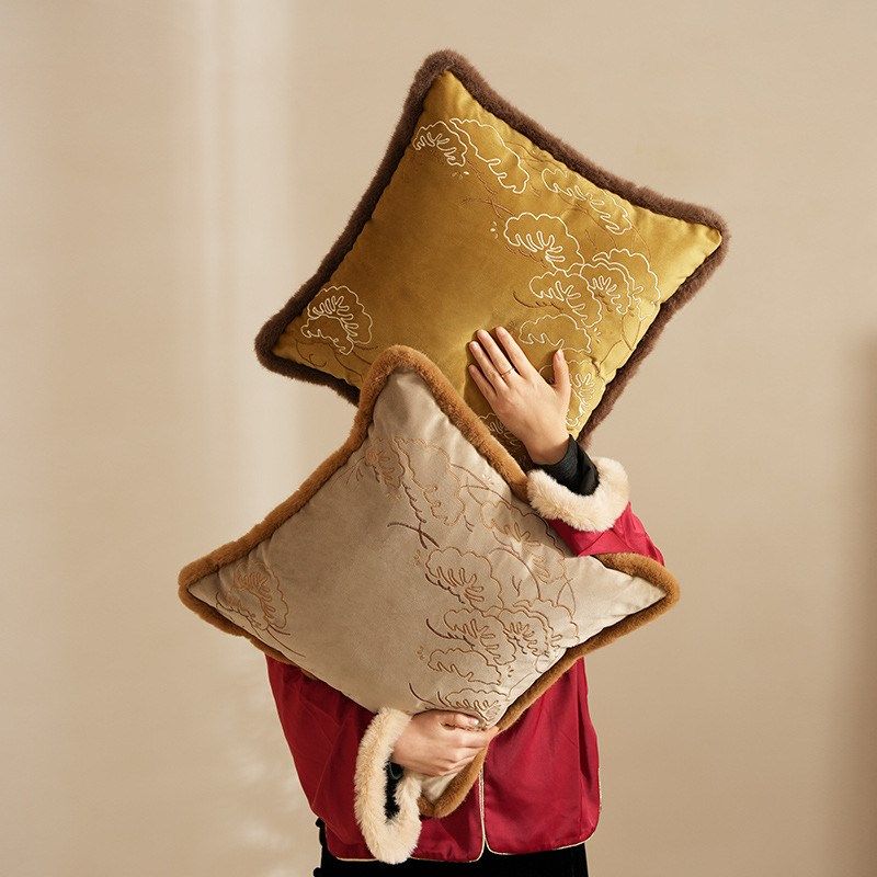 新年龙年抱枕床头靠垫祥运绣花沙发抱枕喜庆绒布装饰抱枕套,居家布艺,靠垫/抱枕,淘宝优惠券,粉丝福利购,淘宝优惠卷