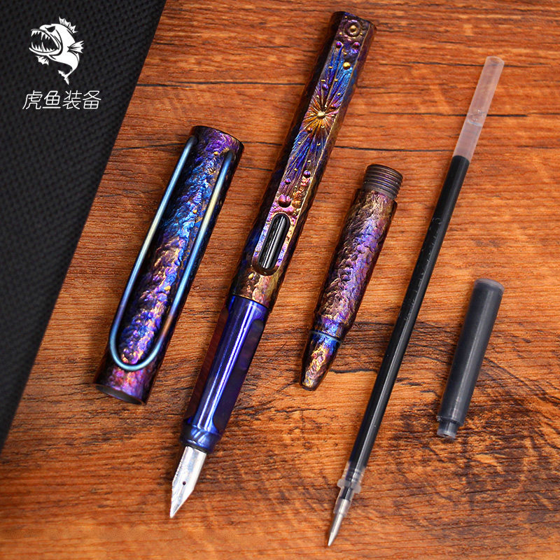【马上绝版】钛合金钢笔钛签字笔商务插拔中性笔金属两用笔