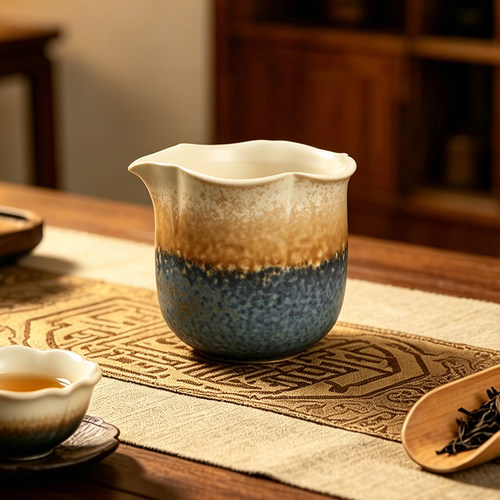 手工窑变陶瓷公道杯茶海