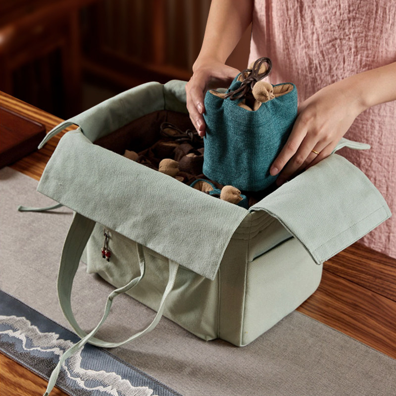 茶具收纳包布袋加厚手提户外茶壶旅行包大容量盒便携茶具收纳袋,餐饮具,茶包袋,淘宝优惠券,粉丝福利购,淘宝优惠卷