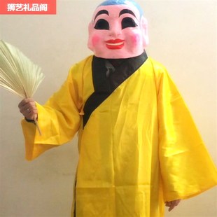 民间传统工艺品醒狮大头佛仔摆件舞龙舞狮子佛公衣服表演头套面具