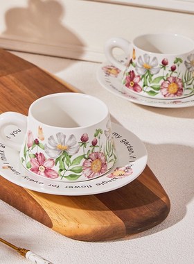 送闺蜜下午茶杯精致陶瓷咖啡杯碟套装高颜值小众复古女生设计师款