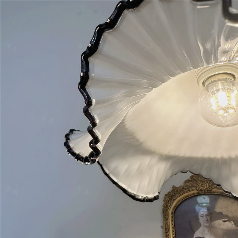 茶栗玻璃帽子新款吧台餐厅掉灯过道设计师创意艺术单头床头吊灯