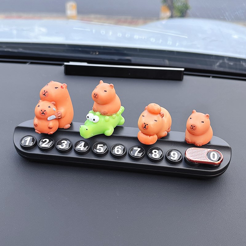 汽车号码牌停车牌小奶龙可爱卡通高颜值移车牌挪车电话创意留号器