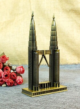 吉隆坡石油双塔双子大厦马来西亚旅游纪念品家居装饰建筑模型摆件