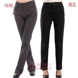 妈妈休闲裤 2022新款 中年全棉莱卡休闲长裤 全棉长裤 春秋中老年女裤