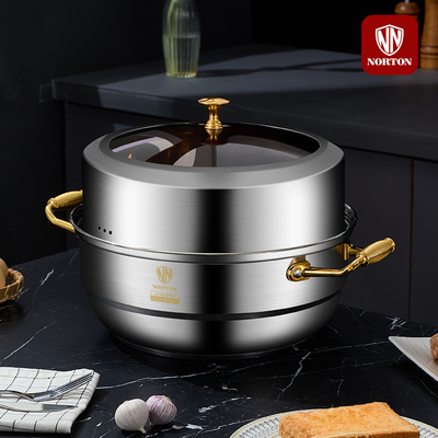 诺顿海鲜蒸汽火锅大容量蒸锅