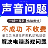 电脑没声音远程系统重装 维修笔记本台式 机驱动麦克风游戏音响耳机