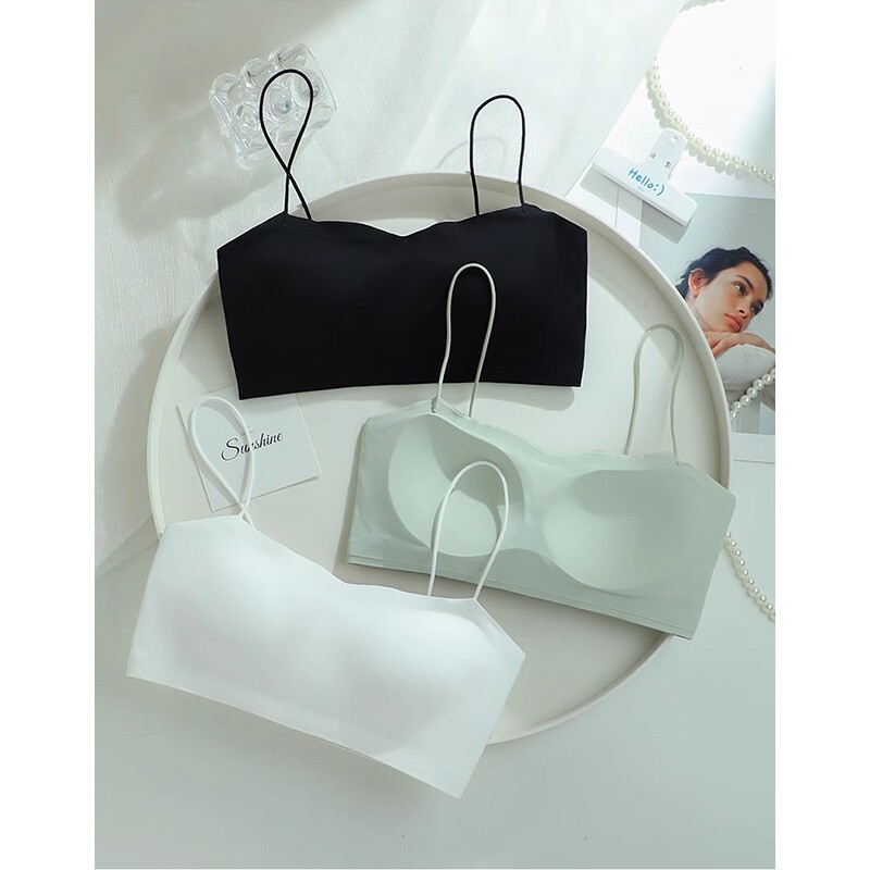 吊带裙专用美背内衣女2025夏季新款短款抹胸细肩带一体背心文胸罩