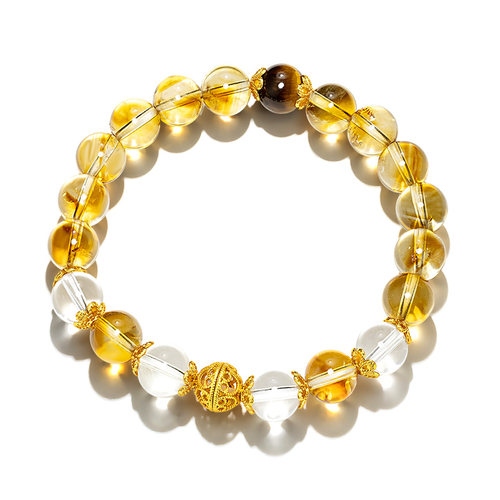 【晴曛】天然黄水晶手串女款
