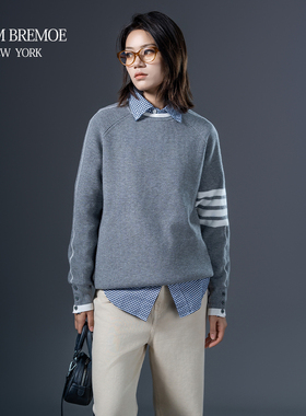 [TNOM BREMOE] 秋冬季男士 拼接条纹男装修身针织打底衫