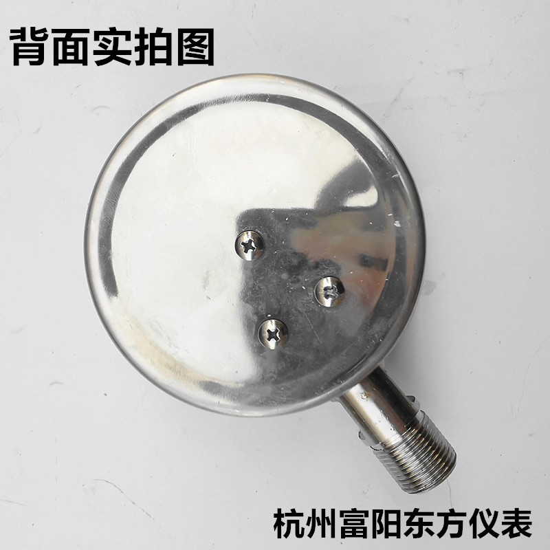 杭州富阳东方YN-100BF耐高温蒸汽抗酸碱腐蚀304不锈钢抗震压力表
