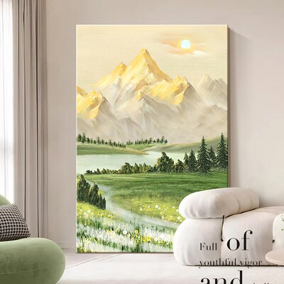 日照金山客厅装饰画高级感山水风景画沙发背景墙落地画靠山图挂画