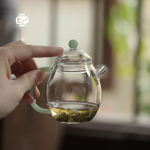 玻璃泡茶壶龙蛋壶迷你小号单壶一人用单人高硼硅茶壶透明功夫茶具